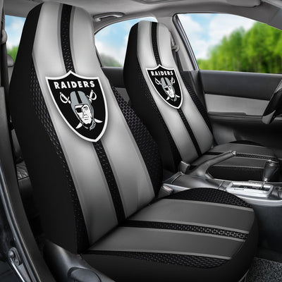 Incredible Line Pattern Oakland Raiders Logo Car Seat Covers