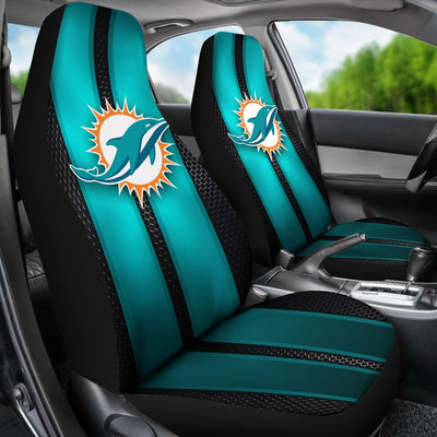 Incredible Line Pattern Miami Dolphins Logo Car Seat Covers