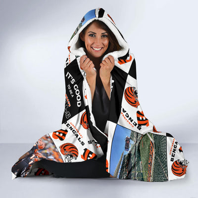 It's Good To Be A Cincinnati Bengals Fan Hooded Blanket