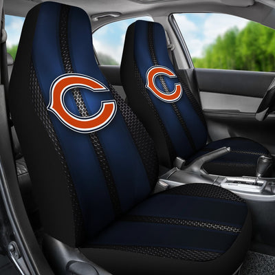 Incredible Line Pattern Chicago Bears Logo Car Seat Covers