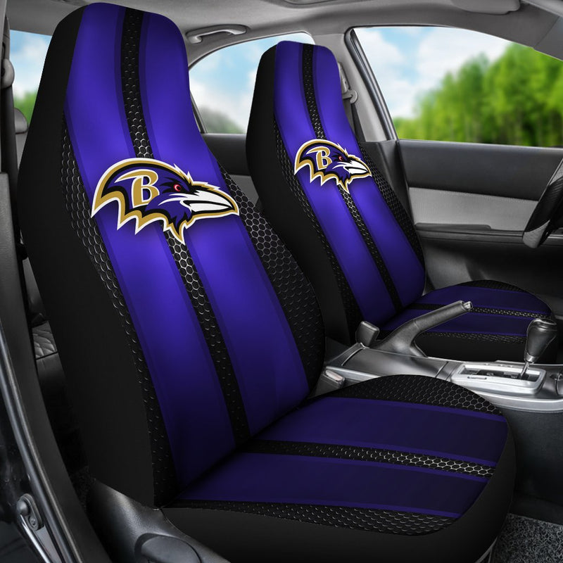 Incredible Line Pattern Baltimore Ravens Logo Car Seat Covers
