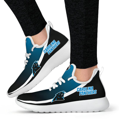 New Style Top Logo Carolina Panthers Mesh Knit Sneakers