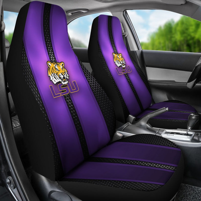 Incredible Line Pattern LSU Tigers Logo Car Seat Covers