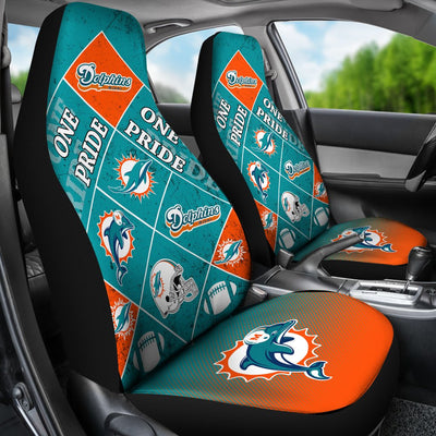 Colorful Pride Flag Miami Dolphins Car Seat Covers