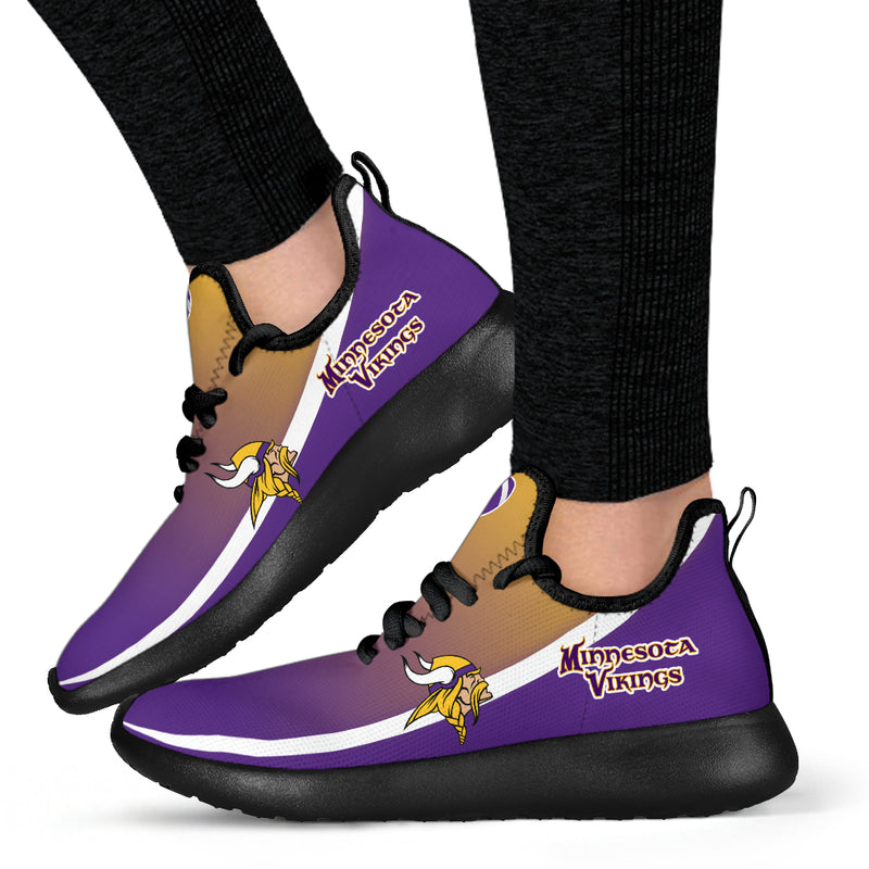 New Style Top Logo Minnesota Vikings Mesh Knit Sneakers