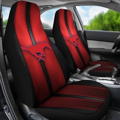 Incredible Line Pattern SMU Mustangs Logo Car Seat Covers