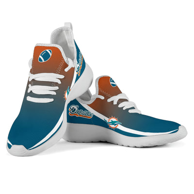 New Style Top Logo Miami Dolphins Mesh Knit Sneakers