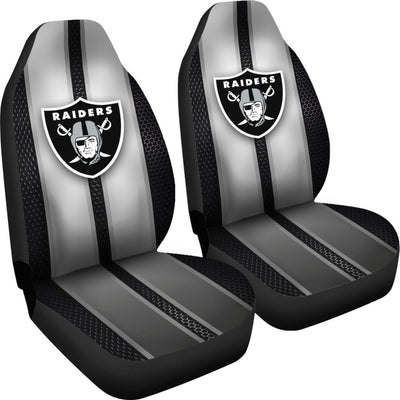 Incredible Line Pattern Oakland Raiders Logo Car Seat Covers