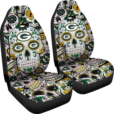 Party Skull Green Bay Packers Car Seat Covers