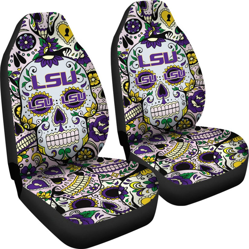 Party Skull LSU Tigers Car Seat Covers