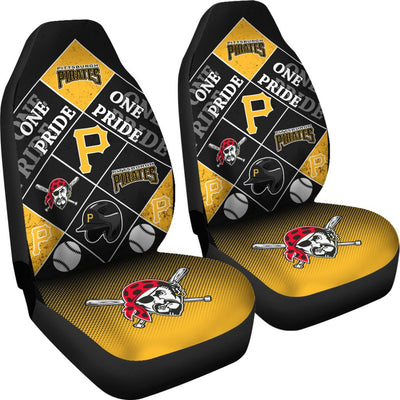 Colorful Pride Flag Pittsburgh Pirates Car Seat Covers