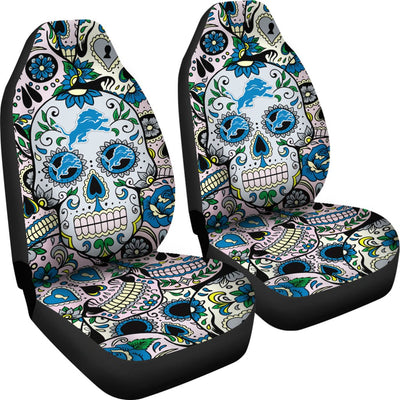 Party Skull Detroit Lions Car Seat Covers