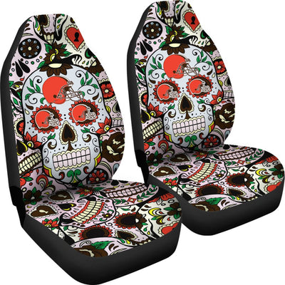 Party Skull Cleveland Browns Car Seat Covers