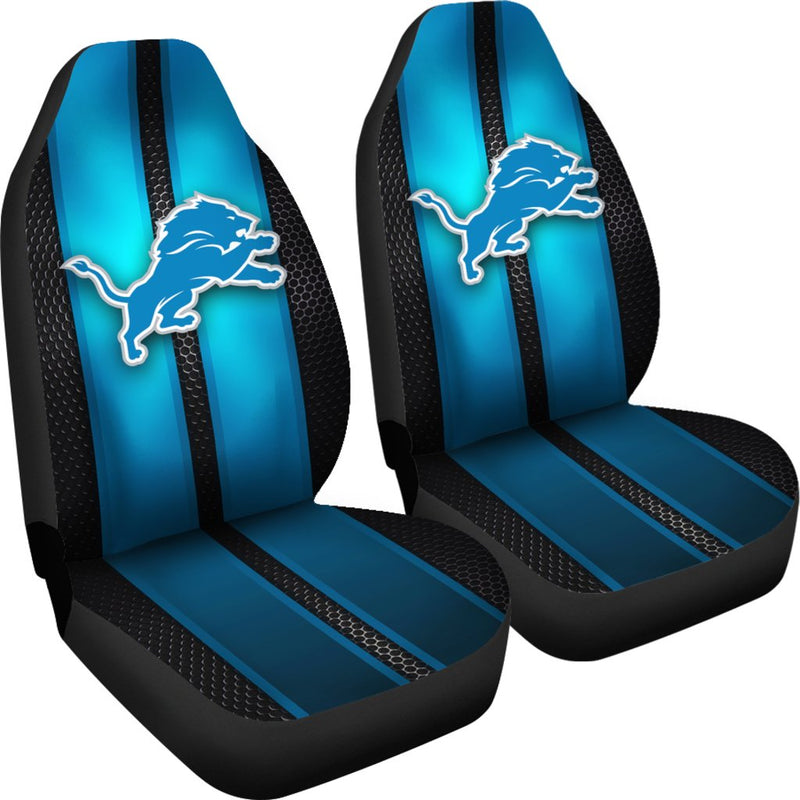 Incredible Line Pattern Detroit Lions Logo Car Seat Covers