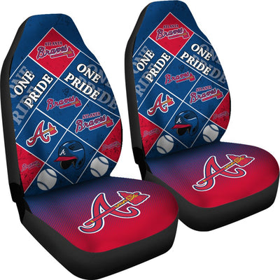 Colorful Pride Flag Atlanta Braves Car Seat Covers