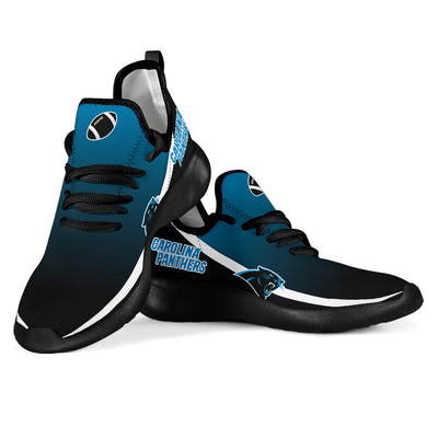 New Style Top Logo Carolina Panthers Mesh Knit Sneakers