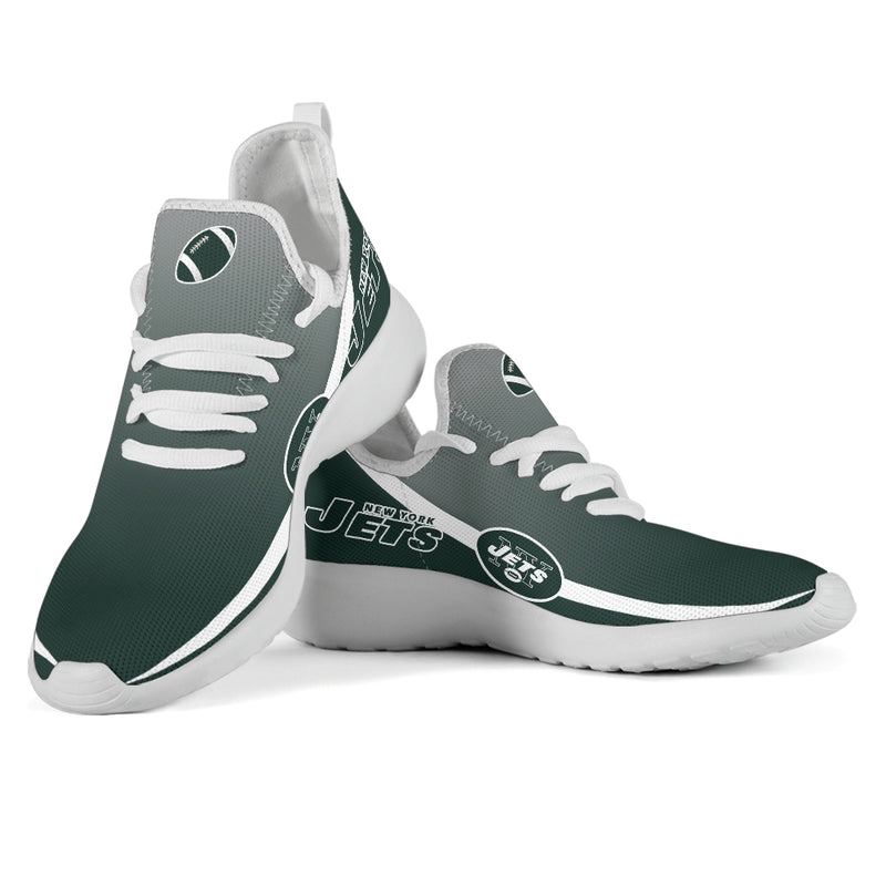 New Style Top Logo New York Jets Mesh Knit Sneakers