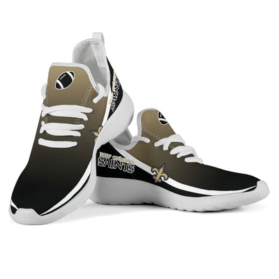 New Style Top Logo New Orleans Saints Mesh Knit Sneakers