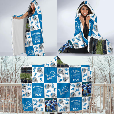 It's Good To Be A Detroit Lions Fan Hooded Blanket