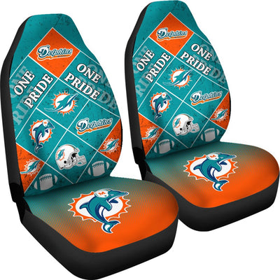 Colorful Pride Flag Miami Dolphins Car Seat Covers