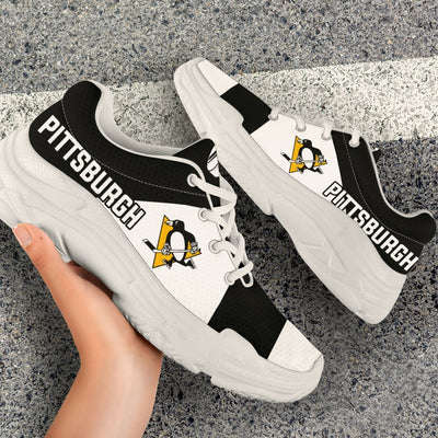 Colorful Logo Pittsburgh Penguins Chunky Sneakers