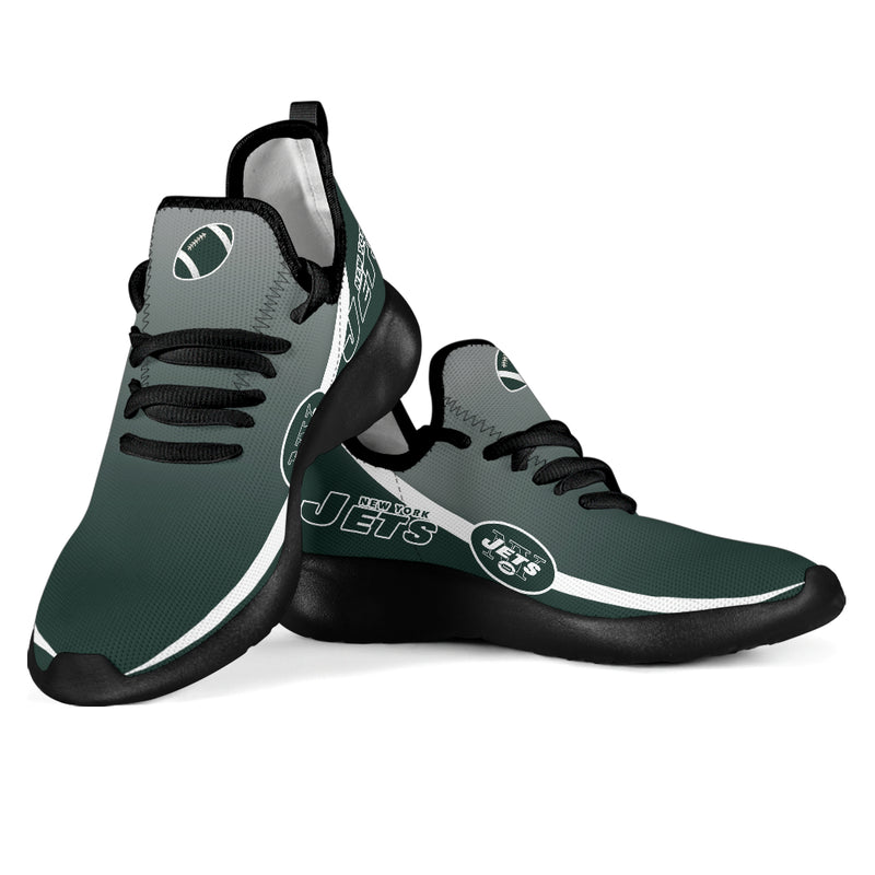 New Style Top Logo New York Jets Mesh Knit Sneakers