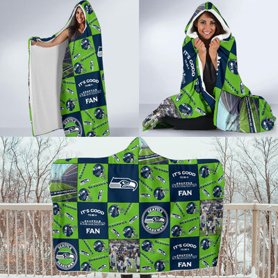 It's Good To Be A Seattle Seahawks Fan Hooded Blanket