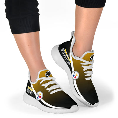 New Style Top Logo Pittsburgh Steelers Mesh Knit Sneakers