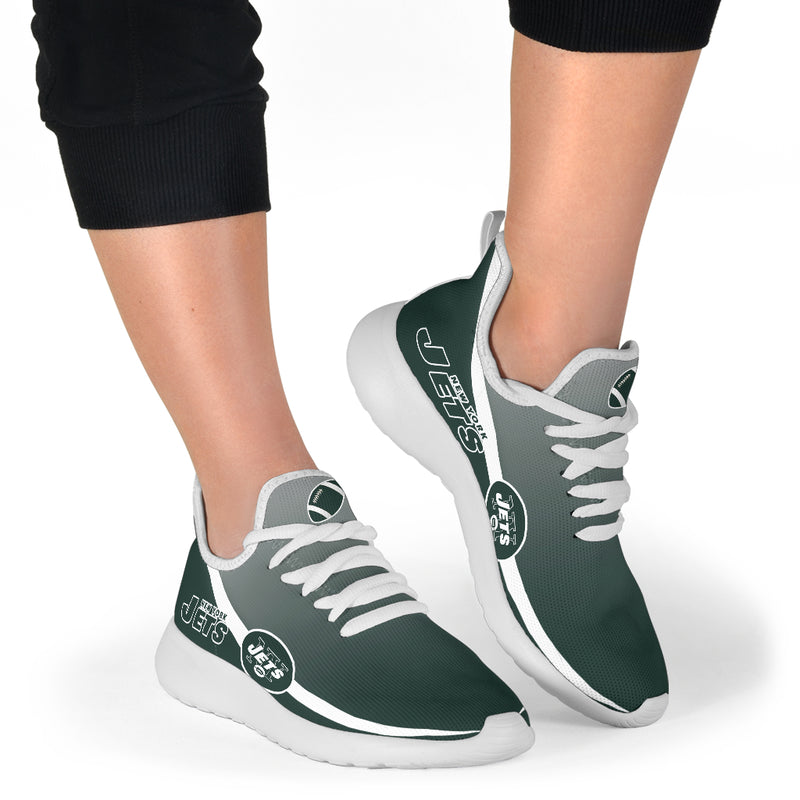 New Style Top Logo New York Jets Mesh Knit Sneakers