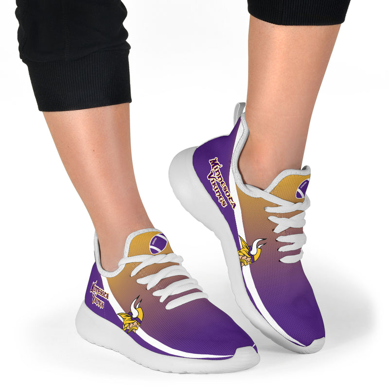 New Style Top Logo Minnesota Vikings Mesh Knit Sneakers