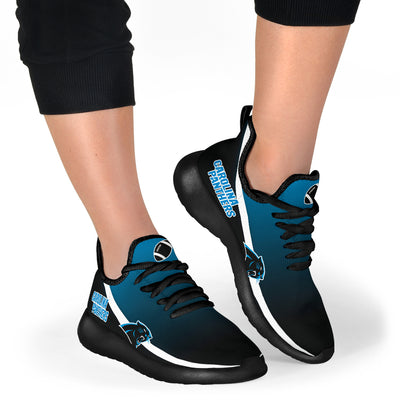 New Style Top Logo Carolina Panthers Mesh Knit Sneakers