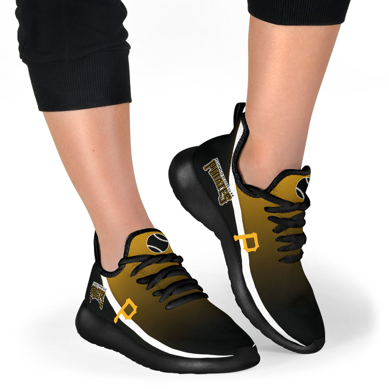 New Style Top Logo Pittsburgh Pirates Mesh Knit Sneakers