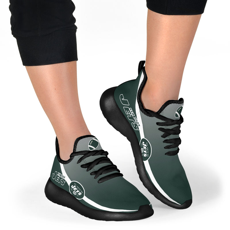 New Style Top Logo New York Jets Mesh Knit Sneakers