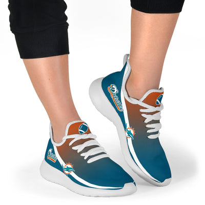 New Style Top Logo Miami Dolphins Mesh Knit Sneakers