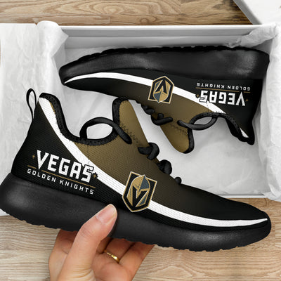 New Style Top Logo Vegas Golden Knights Mesh Knit Sneakers