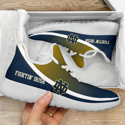 New Style Top Logo Notre Dame Fighting Irish Mesh Knit Sneakers