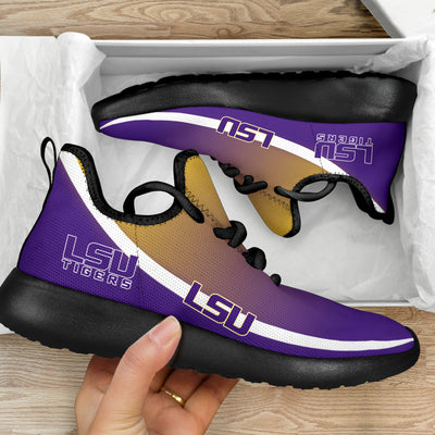 New Style Top Logo LSU Tigers Mesh Knit Sneakers