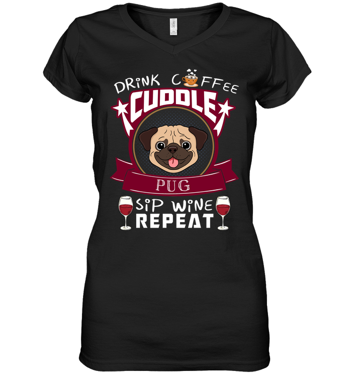 Drink Coffee Cuddle Pug T Shirts
