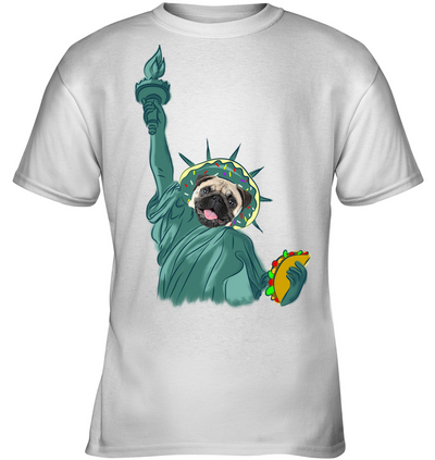 Independence Day With A Donut Pug T Shirts V1