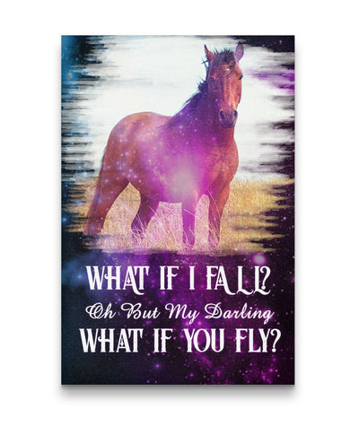 What If I Fall - What If You Fly Horse Custom Canvas Print