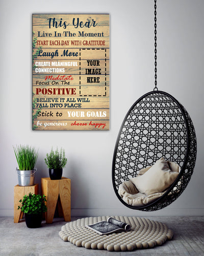 Live In The Moment Choose Happy Horse Custom Canvas Print