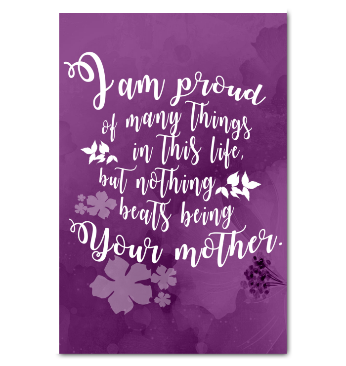 Colorful Purple Nothing Beats Being Your Mother Canvas Prints